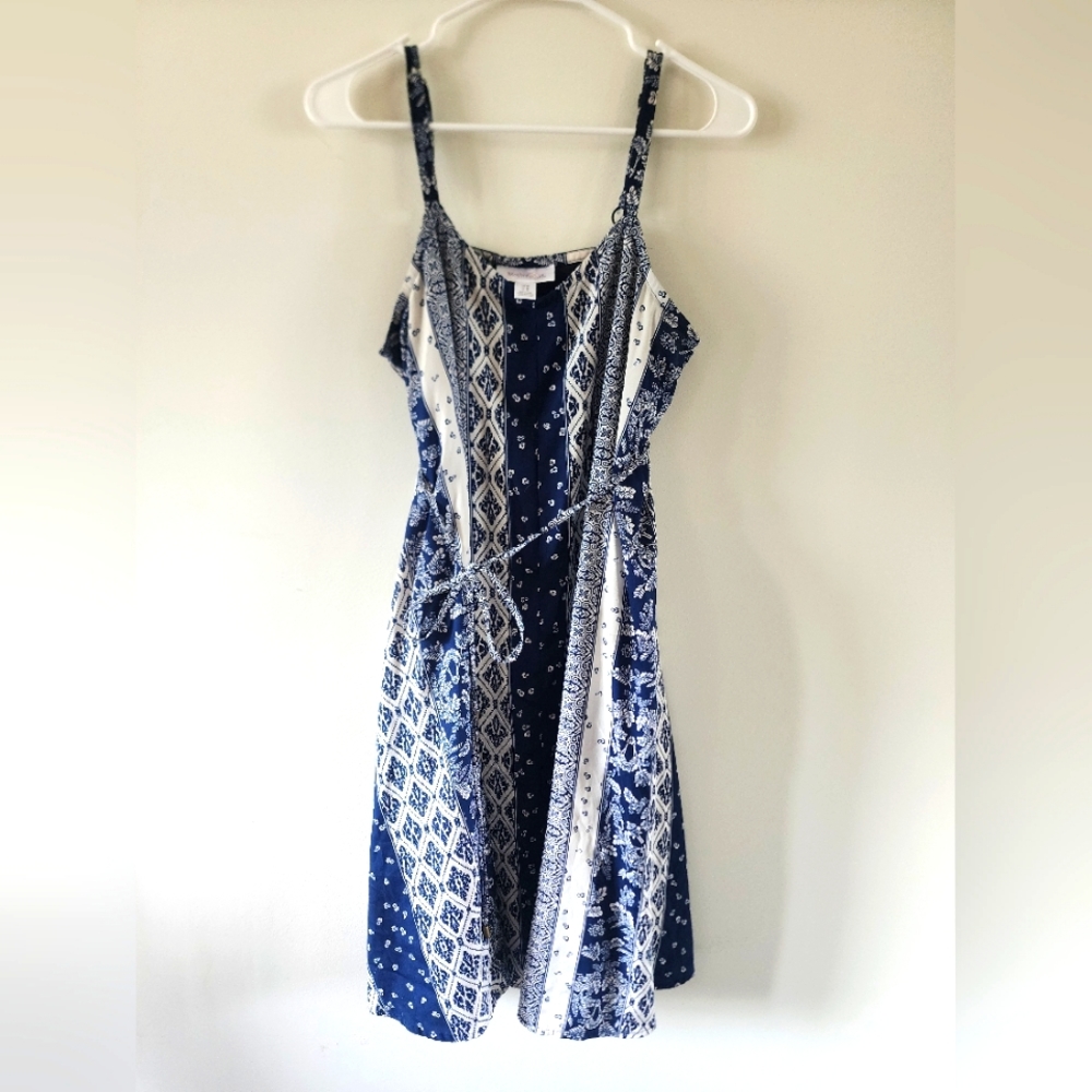 Blue and White Maternity Summer Dress
